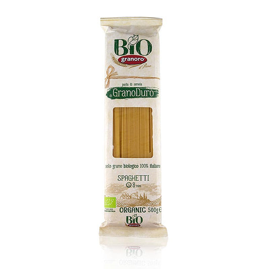 Bio-Spaghetti Vermicelloni No12, 2mm, 500 g-Packung, aus hochwertigem Hartweizengrieß, vielseitig und schnell zuzubereiten, ideal für besondere Anlässe oder den täglichen Genuss