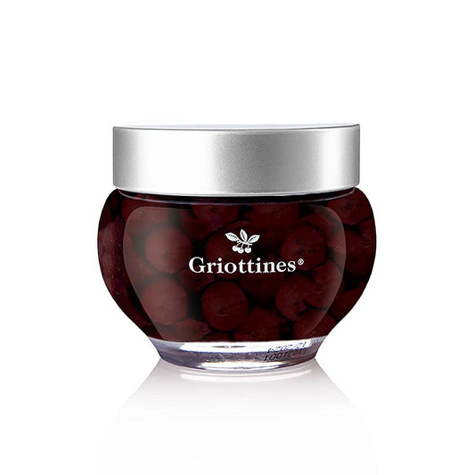 Griottines Original - Wildsauerkirschen in Kirschwasser, ohne Kern, süß, 15% vol, 400 g - hochwertiges Produkt mit saftigen Kirschen und intensivem Kirschgeschmack