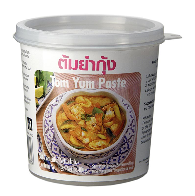 Tom Yum Paste, scharf und sauer für Suppen, 400 g - Würzige Paste für die Zubereitung von Thailands beliebter Suppe mit Zitronengras und Chilipfeffer, ideal für Shrimps, Pilze, Fisch, Hühnchen und Gemüse