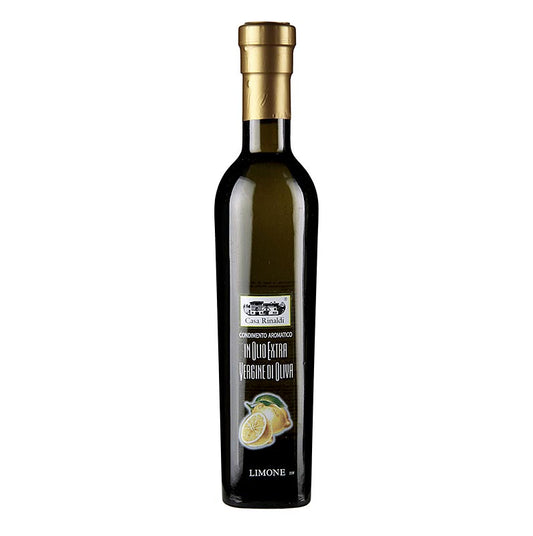 Flasche natives Olivenöl extra Bellolio mit Zitronenextrakt von Casa Rinaldi, 250 ml, ideal für rohes Gemüse, Antipasti, gekochten, geräucherten oder gegrillten Fisch und Salate