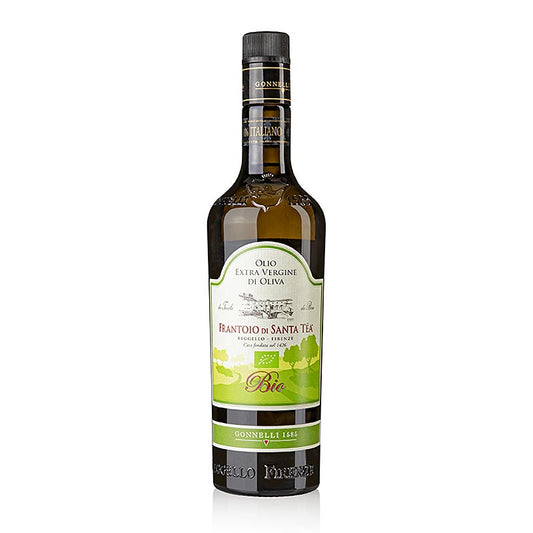 Natives Olivenöl Extra, Frantoio Santa Tea, Gonnelli, BIO, 750 ml - Hochwertiges BIO-Olivenöl aus der Toskana, kalt gepresst, delikates Aroma