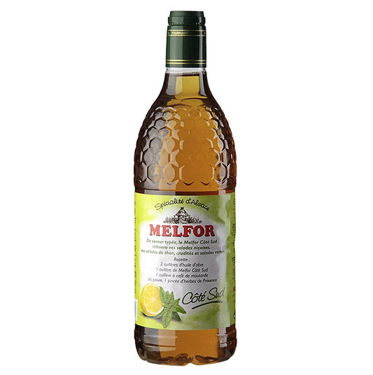 Essig-Condiment, mit Honig, Kräutern, Basilikum & Zitrone, 3,8% Säure, Melfor, 1 l - Kräuteressig mit Honig, Basilikum und Zitrone, perfekt für Dressings und Marinaden, 1-Liter-Flasche