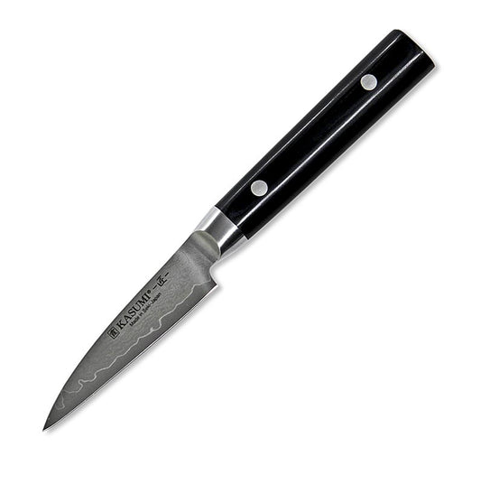 Kasumi MP-01 Masterpiece Damast Schälmesser aus VG10 Stahl, 8cm, japanische Küchenmesser mit optimaler Härte von 59-60 HRC