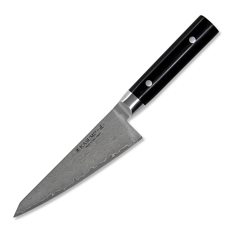 Kasumi MP-03 Masterpiece Damast Kochmesser, 14cm, 1 St - hochwertiges japanisches Küchenmesser aus VG10 Stahl mit Cobalt und höherem Kohlenstoffgehalt, Härte von 59-60 HRC, lange Schnitthaltigkeit und leichtes Nachschärfen