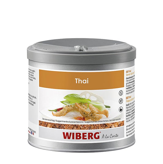 Wiberg Thai Style - Seven Spices, Gewürzzubereitung für Pfannen- und Wok-Gerichte, 300 g - Ausgewogener Geschmack nach Koriander, Knoblauch, Zimt, Chilli-Schärfe, Anis und Zitronengras, ohne Zusatz von Geschmacksverstärkern, glutenfrei, lactosefrei Ideal für pikant-würzige Gerichte mit Fleisch, Fisch, Gemüse, Reis, Teigwaren, Gegrilltes und Gebratenes