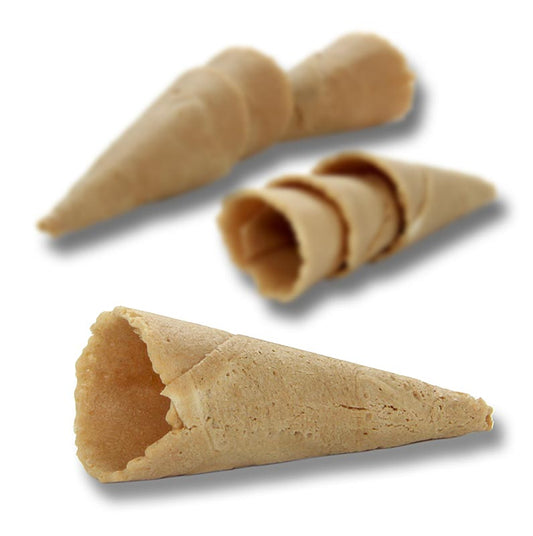 Waffel-Hörnchen-Halter für Mini-Hörnchen Basic, neutral, ø 2,5x7,5cm, mit knackigem Biss Ideal für Fingerfood-Kreationen Mini-Waffelhörnchen-Halter als Tischständer für 35 Hörnchen