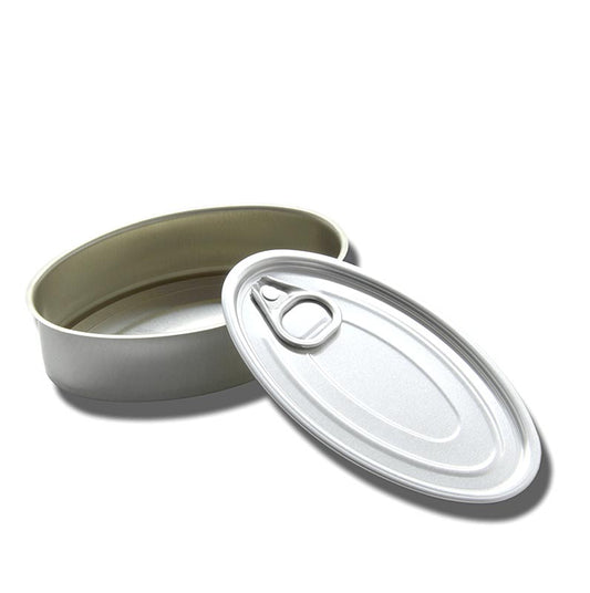 Leere ovale Dose aus säurebeständigem Aluminium mit separatem Auflegedeckel, 110x70x30mm, 120ml Volumen, perfekt für eigene Kreationen