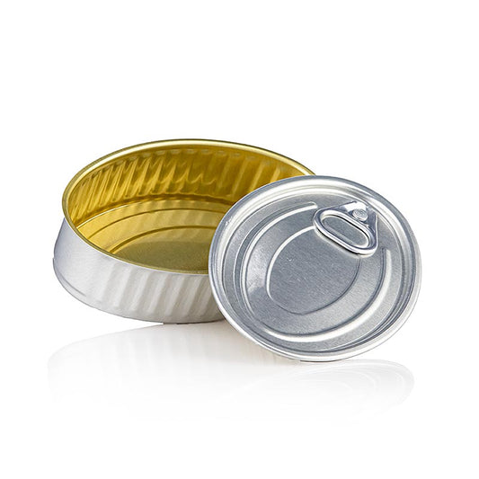 Lattina coperchio da riempire, ovale 110x70x30 mm, 120 ml, alluminio, resistente agli acidi, 1 pz.