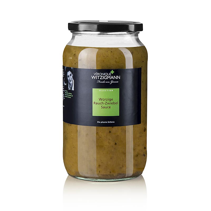 Würzige Rauch-Zwiebel Sauce, 900 ml - Würzige und pikante Sauce aus erlesenen Kräutern und Gewürzen, ideal für Raclette, Fondue, kalten Braten und gebackene Gemüse Handgefertigt mit Liebe und Sorgfalt von Véronique Witzigmann