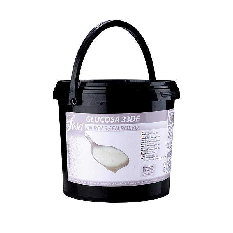 Große 3-kg-Packung Sosa Glukosepulver, ideal für Profi- und Hobbyköche zur Zubereitung von Desserts und Soßen, löst sich leicht auf und verleiht Gerichten dezente Süße, ohne den Geschmack zu überlagern