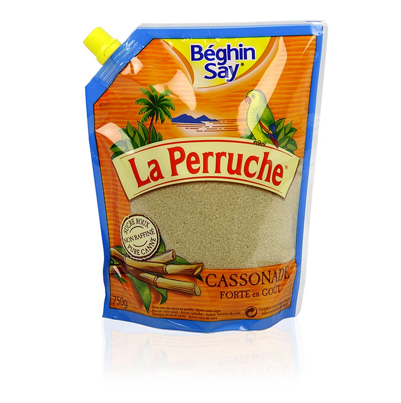 Brauner Rohrzucker von La Perruche, 750g, mit feinen Karamell- und Vanillenoten, ideal für die Bar oder zum Backen, ausschließlich aus reinem Zuckerrohr von La Reunion im Indischen Ozean hergestellt