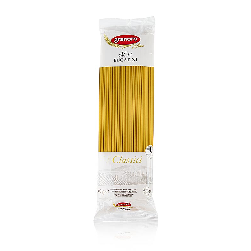 Granoro Bucatini, maccheroni lunghi e sottili, n. 11, 12 kg, 24 confezioni da 500 g