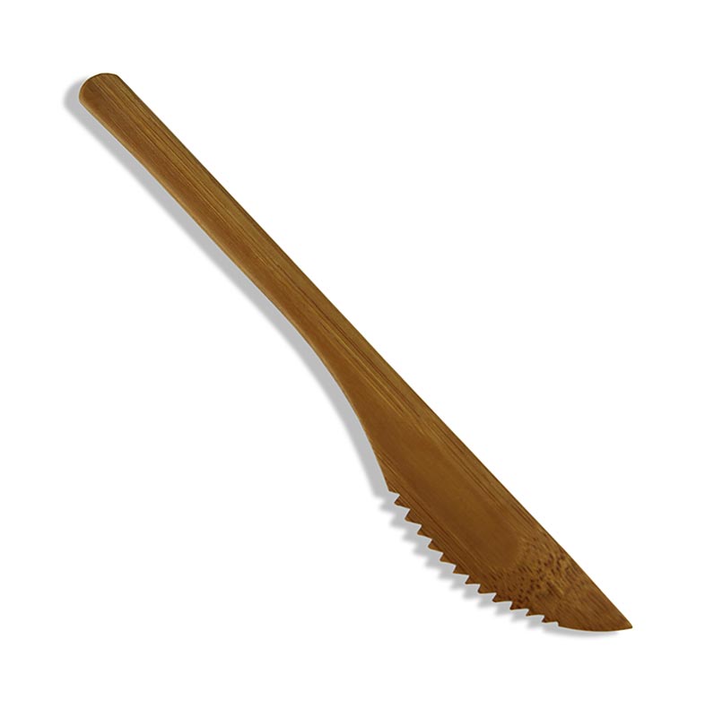 Set mit 25 spülmaschinengeeigneten, dunkelbraunen Bambusmessern, jedes 20cm lang