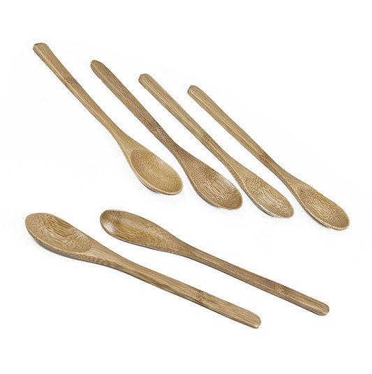Cuillère à café réutilisable en bambou, lavable au lave-vaisselle, brun foncé, 16cm de long, 25 pcs.