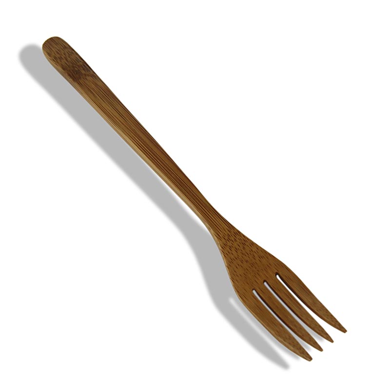 Fourchettes réutilisables en bambou, lavables au lave-vaisselle, marron foncé, 20cm de long, 25 pces