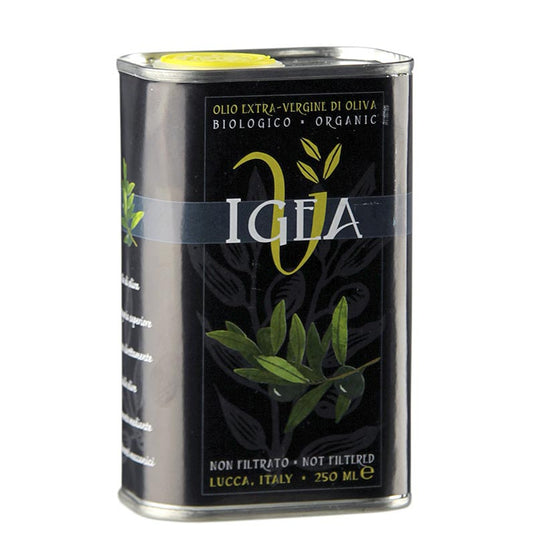 Organic 250 ml bottle of 'Igea' Natives Olivenöl Extra from Villa Igea, Ponte del Giglio, with BIO certification