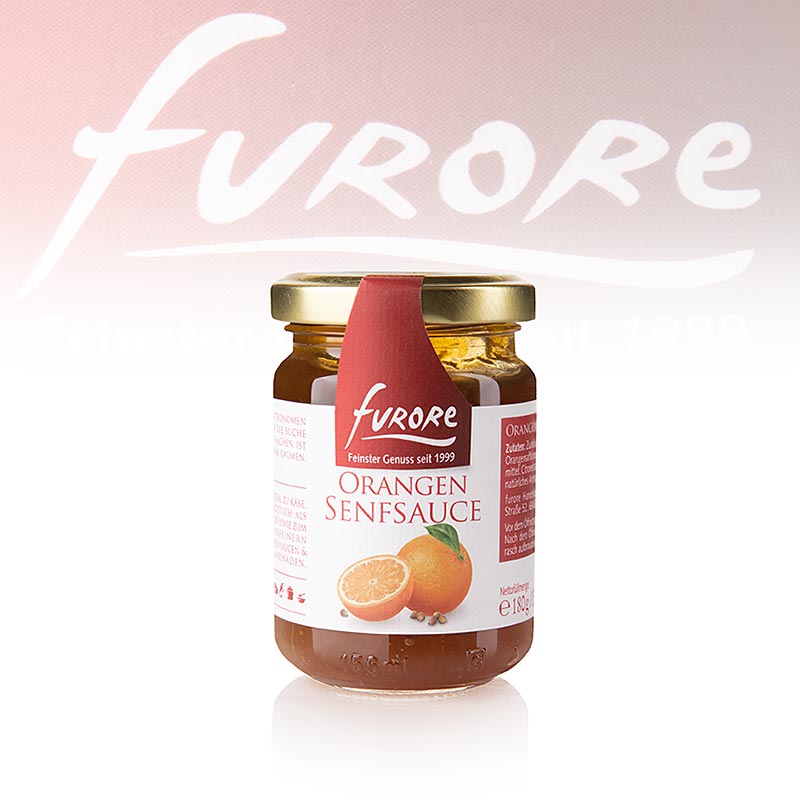 Orangen-Senf-Sauce Furore - 130 ml, perfekt als Dip, zum Marinieren und als Würze, ideal zu Käse