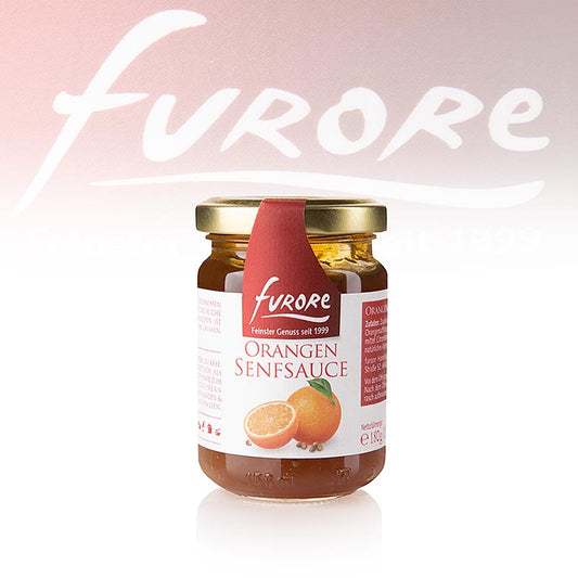 Orangen-Senf-Sauce Furore - 130 ml, perfekt als Dip, zum Marinieren und als Würze, ideal zu Käse