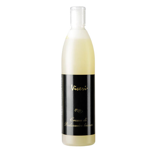 Weiße Balsamico-Creme mit fruchtig-süßem Aroma, ideal zum Dekorieren und Würzen verschiedener Gerichte
