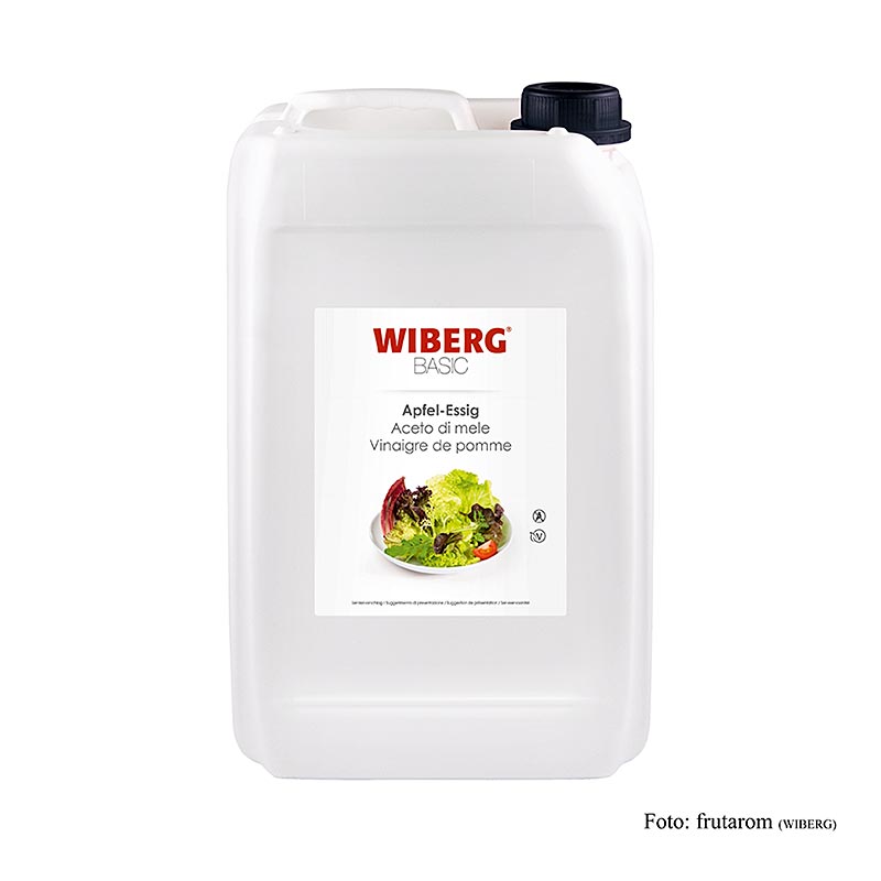 Flasche Wiberg Apfelessig klassisch, 3 Jahre gereift, 5% Säure, 5 Liter, fruchtig und frisch im Geschmack, ideal für Salatdressings, Marinaden und als Fitnessdrink mit Quellwasser verdünnt