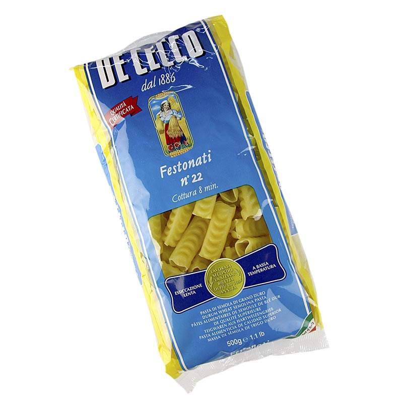 De Cecco Festonati, No22, 500 g - kurze gekerbte Röhrennudeln für Fisch und Meeresfrüchte, die viel Sauce aufnehmen