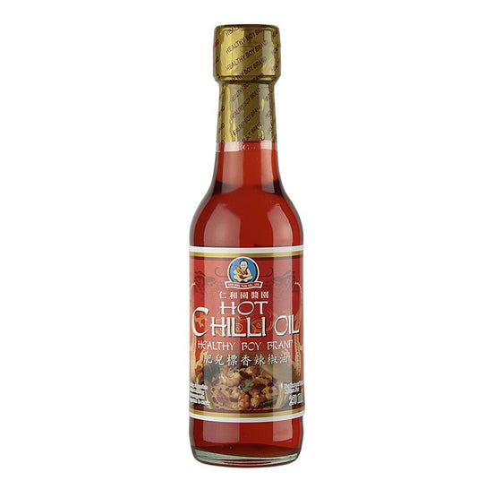 Chiliöl mit Sojasauce und Garnelen abgeschmeckt von Healthy Boy, 250 ml, ideal zur Verfeinerung von scharfen Dips und Gerichten sowie Pizza und Pastasaucen