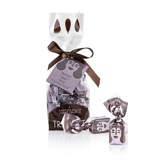 Tartuflanghe Trüffelpralinen - Dolce d´Alba, dunkle Schokolade, ca 14g, schwarz, 200 g - Pralinen mit Piemont-Haselnüssen und dunkler Schokolade, hergestellt aus der geschützten Haselnuss-Varietät Tonda Gentile delle Langhe IGT, eine köstliche Geschenkidee aus dem südwestlichen Piemont