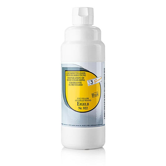 Lebensmittelfarbe Flüssig plus eigelb 922 von Dreidoppel, 1 l, hochkonzentriert zur Einfärbung von Zuckerwaren, Dekorationen, Überzügen, Feingebäck, Speiseeis und Dessertspeisen Dosierung: ca 3g : 1000g