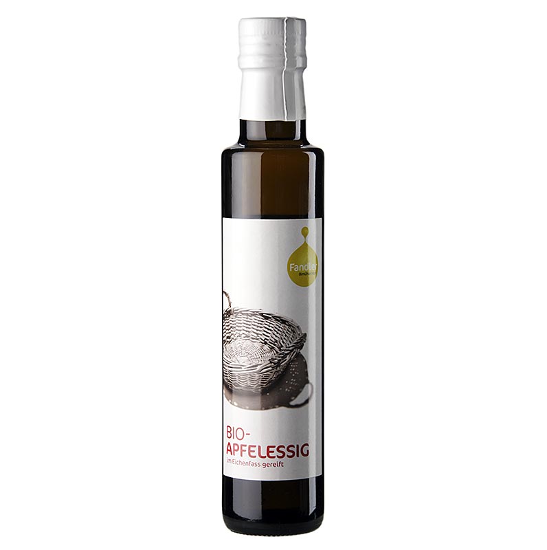 Aceto di mele, da frutta di frutteto, maturato in botti di rovere, 5% di acidità, Fandler, biologico, 250 ml