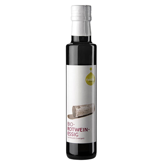 Bio Rotweinessig mit 6% Säure aus Blauer Zweigelt-Trauben, hergestellt von Fandler, in einer Flasche mit 250 ml Inhalt