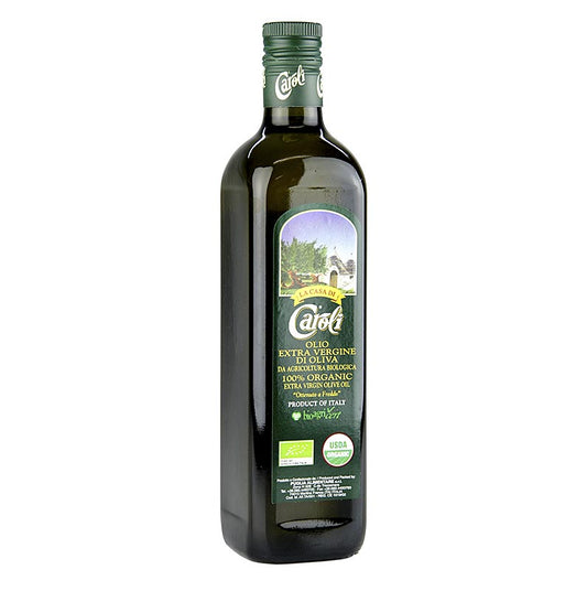 Flasche natives Olivenöl Extra, Stefano Caroli, BIO, 750 ml, ideal zum Kochen und Verfeinern von Gerichten, hochwertiges biologisches Produkt