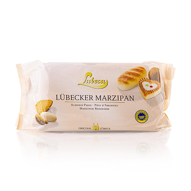 Roh-Marzipan ggA, MO MM, 52% Mittelmeermandeln, Lubeca, 1 kg - Fein gewalztes Marzipan mit faseriger Struktur und typischem Röstaroma