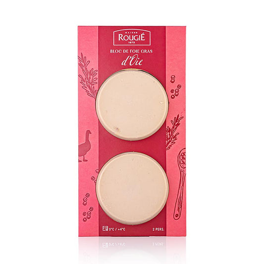 Rougie - Blocco di foie gras d'oca, 2 fette da circa 40 g ciascuna, Rougié, 80 g