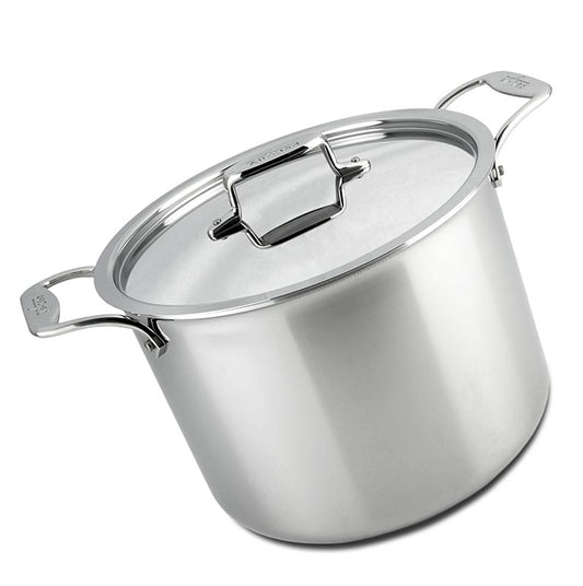 Topf der All-Clad D5 Serie mit Deckel, ø 26,7 cm, 11,4 L, für alle Herdarten geeignet, verbesserte Wärmeverteilung und Verwindungssteifigkeit, ergonomische Griffe, komfortable Handhabung