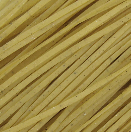 Handwerklich hergestellte Morelli 1860 Linguine mit Zitrone, Pfeffer und Weizenkeimen, 250 g, aus bestem Hartweizen und schonend getrocknet über 36 Stunden bei maximalen Temperaturen von 45-50°C, um Geschmack und Nährwert zu erhalten Vollmundig und schmackhaft im Biss