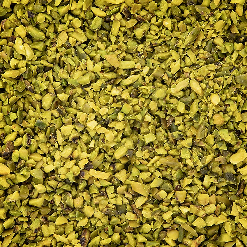 Pistazien, geschält, dunkelgrün, gehackt (2-3mm), Topqualität, 1 kg - hochwertige Zutat für Feingebäck, Zuckerwaren und Pralinen, aromatisch und leicht süß im Geschmack