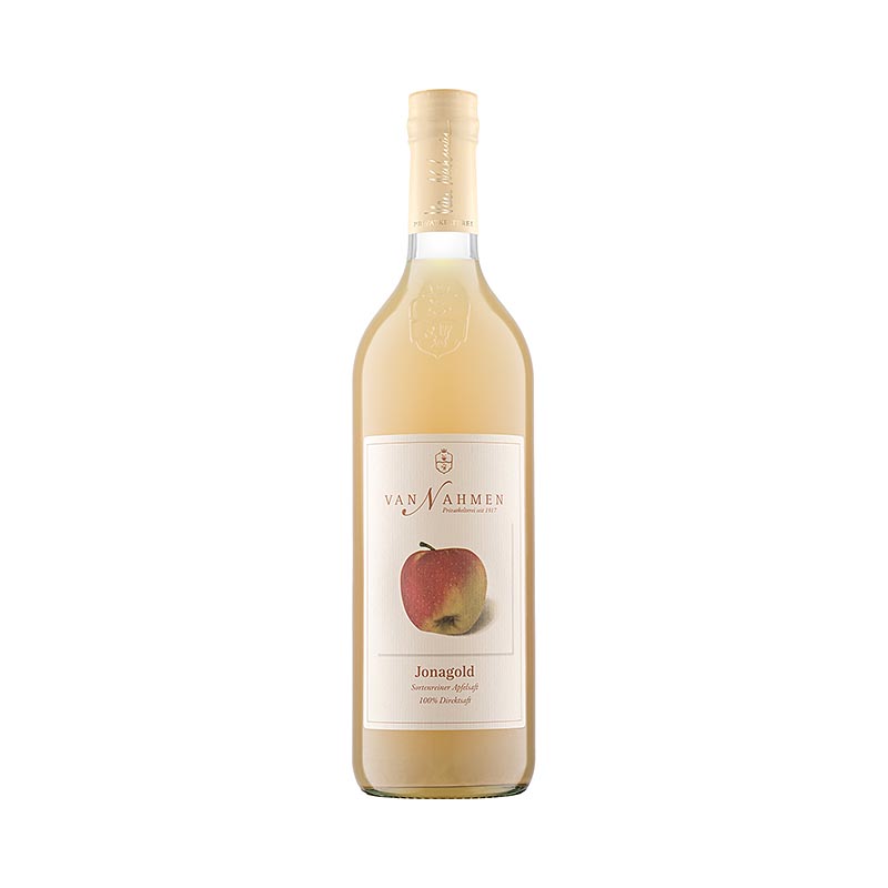 100% Direktsaft Jonagold Apfelsaft von Nahmen, BIO, 750 ml - Sortenreiner Saft aus Bio-Äpfeln mit ausgewogenem Geschmack und lang anhaltendem süßlich-feinsäuerlichem Aroma, hergestellt in der Privatkelterei van Nahmen