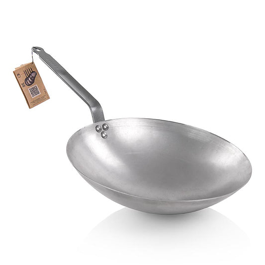 deBUYER Carbone Plus Induktions Wok, Stahl, ø 35,5cm, 9cm hoch, 1 St - Hochwertiger Wok aus 1,5mm starkem Stahl, speziell für Induktionskochfelder geeignet, ideal für fettarme Zubereitung von Speisen in der asiatischen Küche