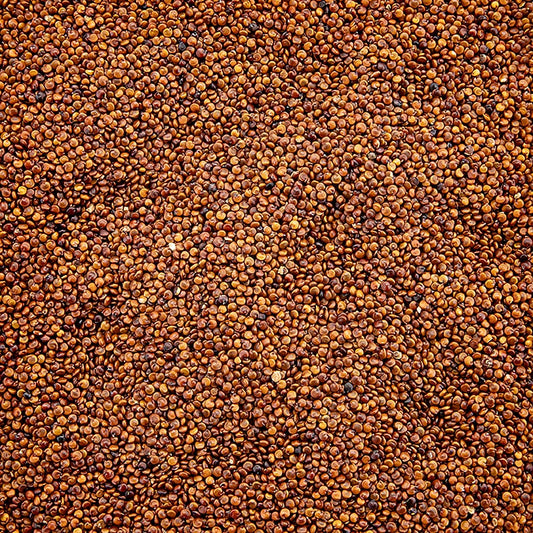 Bio rote Quinoa, reich an Proteinen und Ballaststoffen, ideal für Salate, Suppen und Eintöpfe, in luftdicht verschlossenen 1 kg Beutel verpackt