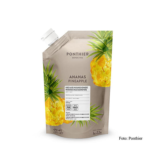 Fruchtpüree-Ananas, mit Zucker, 1 kg von Ponthier, ideal für gehobene Küche, Torten, Gebäck, Dessert oder Eis