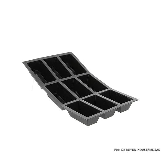Silikon Backform Moul´flex für 9 rechteckige Kuchen, hitzebeständig bis 280 ° C, gleichmäßige Wärmeverteilung