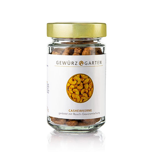 Ganze geräucherte Cashewkerne von Gewürzgarten, perfekt als Snack oder zum Verfeinern von Gerichten geeignet, 110 Gramm Packung