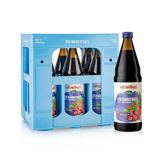 Voelkel - Cranberrysaft, 100% Direktsaft, BIO, 6 x 0,75 l