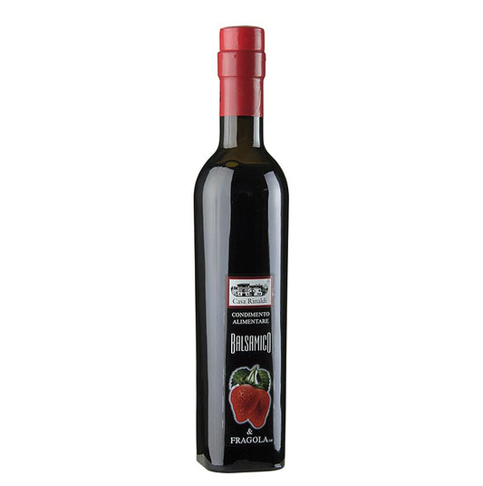 Aceto Balsamico Würze mit Erdbeeren, 6% Säure, Casa Rinaldi, 250 ml: Ein köstlicher Balsamico di Modena, verfeinert mit dem fruchtigen Aroma von Erdbeeren