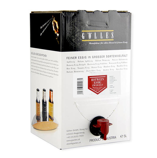 Gölles Zweigelt Rotwein-Essig, 6% Säure, 5 l - ideal zum Abschmecken von mediterranen Salaten, Antipasti und Ragoutgerichten, wie Gulasch
