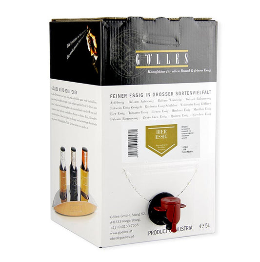 Gölles Bier-Essig, 5% Säure, 5 l - Starkbier vergoren mit Malznote, ideal zum Verfeinern von Jausenschmankerln, Ragoutgerichten, Saucen und Säften