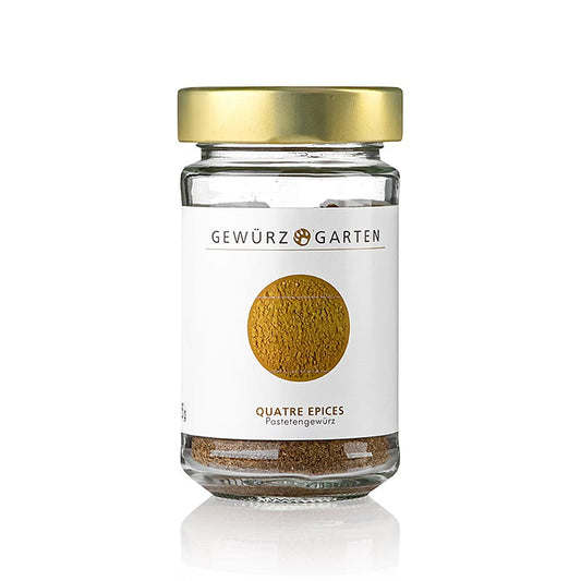 Gewürzgarten Quatre Epices - Pastetengewürz, 95 g für traditionelle französische Pasteten, Terrinen und Ragouts sowie eingelegtes Gemüse und Fleischgerichte