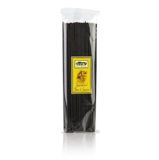 Schwarze Spaghetti mit Tintenfischfarbe von Casa Rinaldi, 500 g, ideal für helle Saucen oder weißes Fischfilet