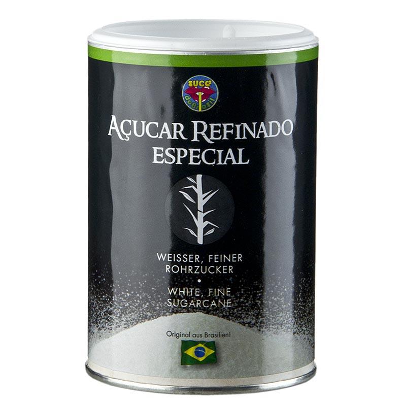 Weißer Rohrzucker aus Brasilien, ideal für Cocktails und Patisserie, fein und löslich