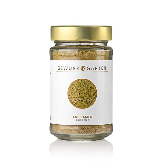 Gemahlene Anissamen, 100 g - Süßlich, kräftig würziger Geschmack mit Lakritznote, ideal zum Backen und Würzen von Salaten, Suppen und mehr